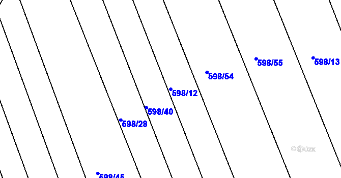 Parcela st. 598/12 v KÚ Kozlovice u Přerova, Katastrální mapa