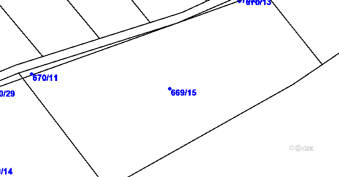 Parcela st. 669/15 v KÚ Kozlovice u Přerova, Katastrální mapa