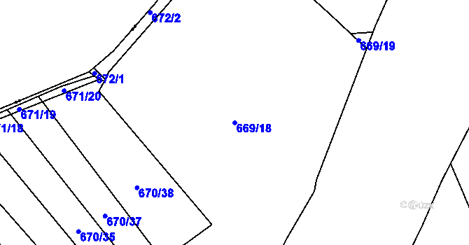 Parcela st. 669/18 v KÚ Kozlovice u Přerova, Katastrální mapa
