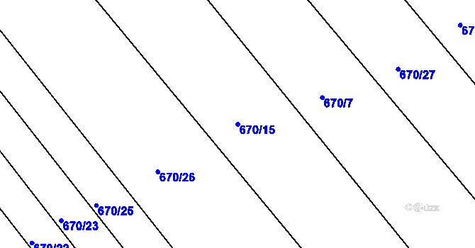 Parcela st. 670/15 v KÚ Kozlovice u Přerova, Katastrální mapa
