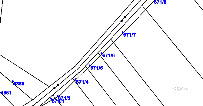 Parcela st. 671/6 v KÚ Kozlovice u Přerova, Katastrální mapa