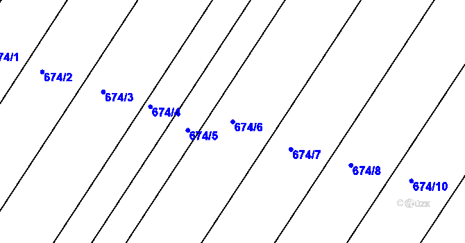 Parcela st. 674/6 v KÚ Kozlovice u Přerova, Katastrální mapa