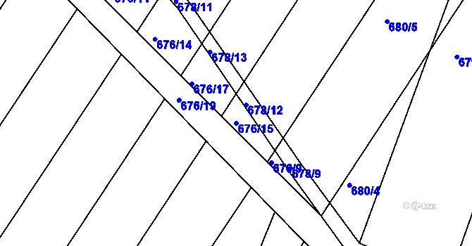 Parcela st. 676/15 v KÚ Kozlovice u Přerova, Katastrální mapa