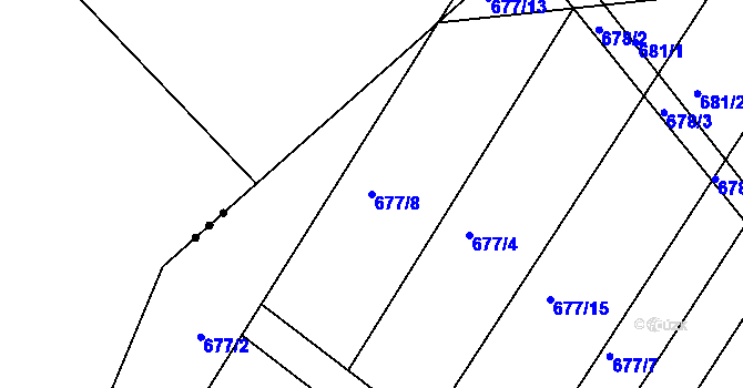 Parcela st. 677/8 v KÚ Kozlovice u Přerova, Katastrální mapa