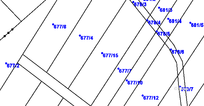 Parcela st. 677/15 v KÚ Kozlovice u Přerova, Katastrální mapa