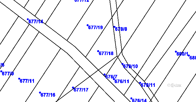 Parcela st. 677/18 v KÚ Kozlovice u Přerova, Katastrální mapa