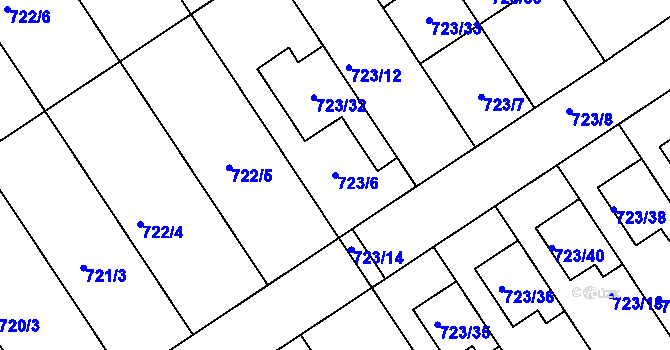 Parcela st. 723/6 v KÚ Kozlovice u Přerova, Katastrální mapa