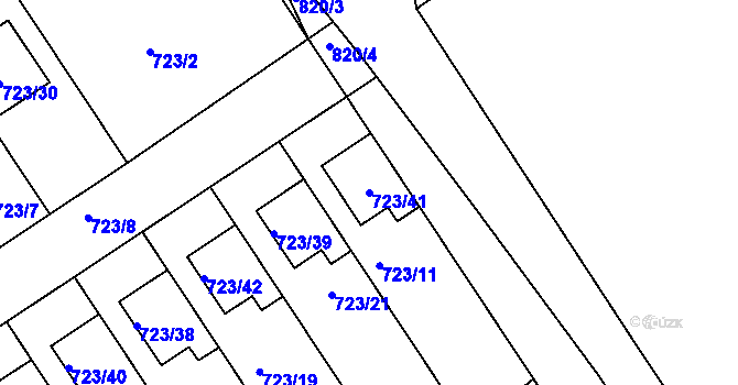 Parcela st. 723/41 v KÚ Kozlovice u Přerova, Katastrální mapa