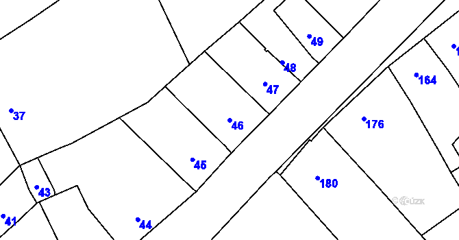 Parcela st. 46 v KÚ Kozlovice u Přerova, Katastrální mapa