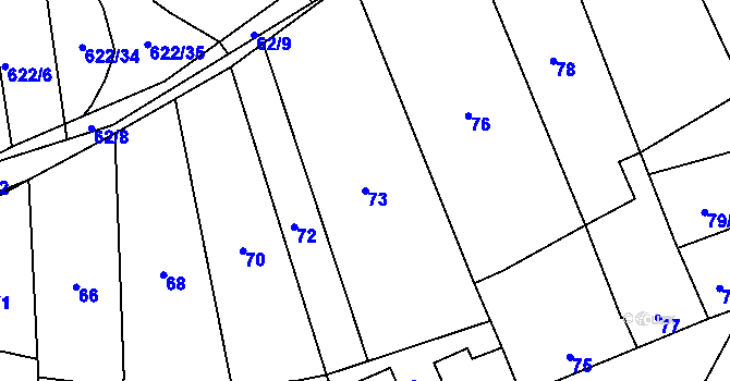 Parcela st. 73 v KÚ Kozlovice u Přerova, Katastrální mapa