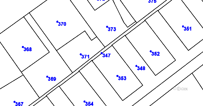 Parcela st. 347 v KÚ Kozlovice u Přerova, Katastrální mapa