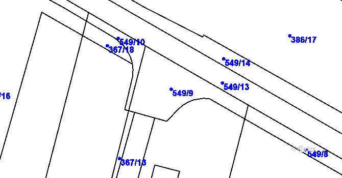 Parcela st. 549/9 v KÚ Lověšice u Přerova, Katastrální mapa