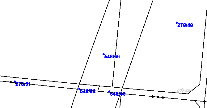 Parcela st. 548/66 v KÚ Lověšice u Přerova, Katastrální mapa