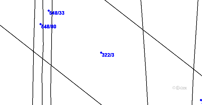 Parcela st. 322/3 v KÚ Lověšice u Přerova, Katastrální mapa