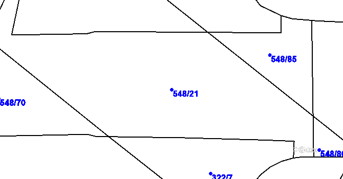Parcela st. 548/21 v KÚ Lověšice u Přerova, Katastrální mapa