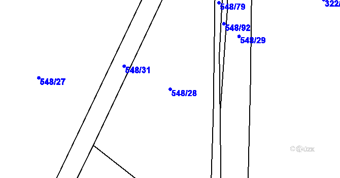 Parcela st. 548/28 v KÚ Lověšice u Přerova, Katastrální mapa