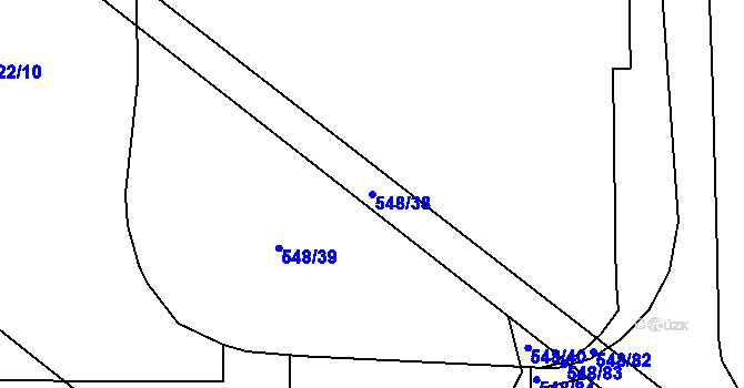 Parcela st. 548/38 v KÚ Lověšice u Přerova, Katastrální mapa
