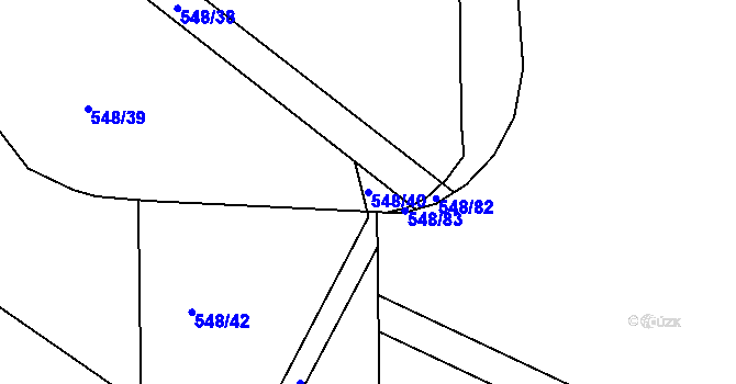 Parcela st. 548/40 v KÚ Lověšice u Přerova, Katastrální mapa