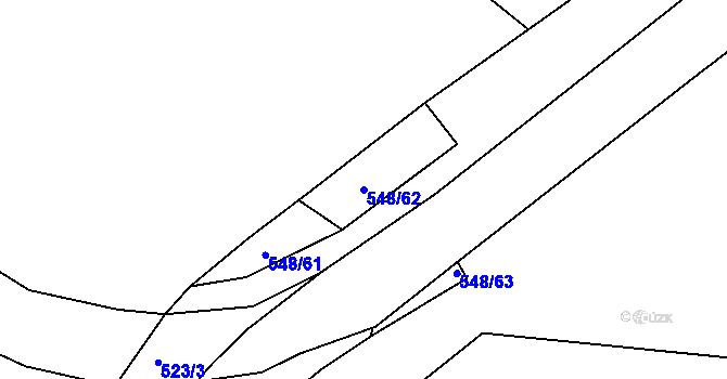 Parcela st. 548/62 v KÚ Lověšice u Přerova, Katastrální mapa