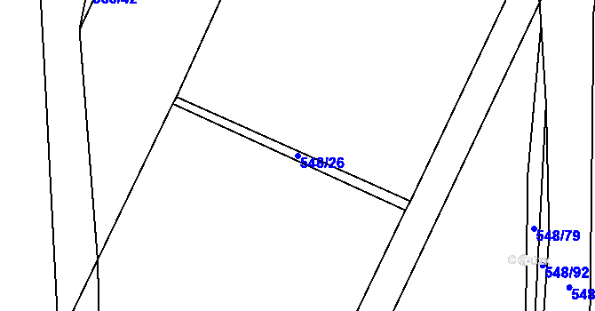 Parcela st. 548/26 v KÚ Lověšice u Přerova, Katastrální mapa