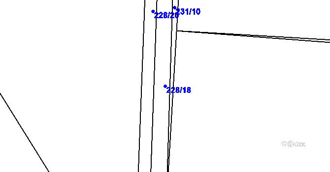 Parcela st. 228/18 v KÚ Lověšice u Přerova, Katastrální mapa