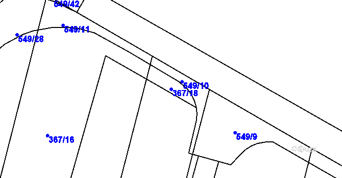 Parcela st. 367/18 v KÚ Lověšice u Přerova, Katastrální mapa