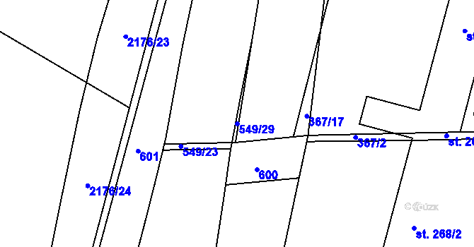 Parcela st. 549/29 v KÚ Lověšice u Přerova, Katastrální mapa