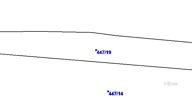 Parcela st. 447/19 v KÚ Lověšice u Přerova, Katastrální mapa