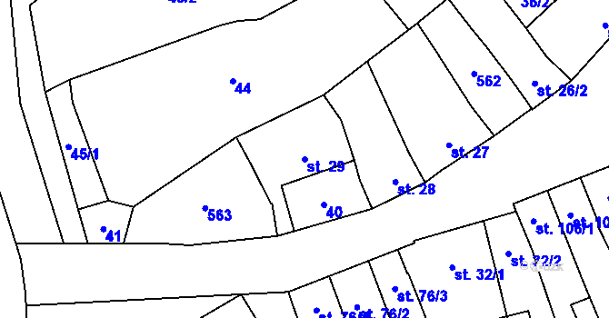 Parcela st. 29 v KÚ Lověšice u Přerova, Katastrální mapa