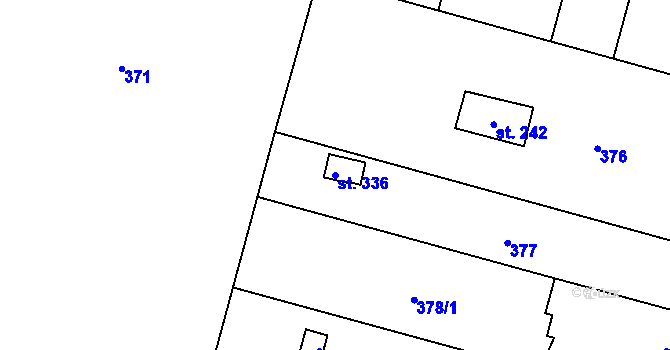 Parcela st. 336 v KÚ Lověšice u Přerova, Katastrální mapa
