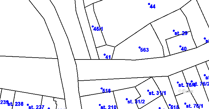 Parcela st. 41 v KÚ Lověšice u Přerova, Katastrální mapa