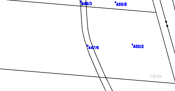 Parcela st. 447/6 v KÚ Lověšice u Přerova, Katastrální mapa