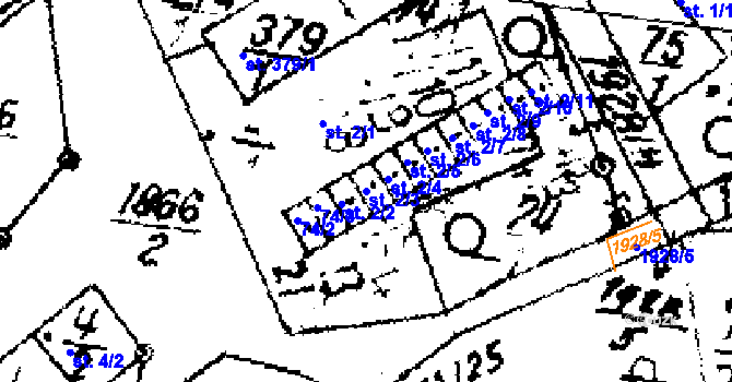 Parcela st. 2/3 v KÚ Přerov nad Labem, Katastrální mapa