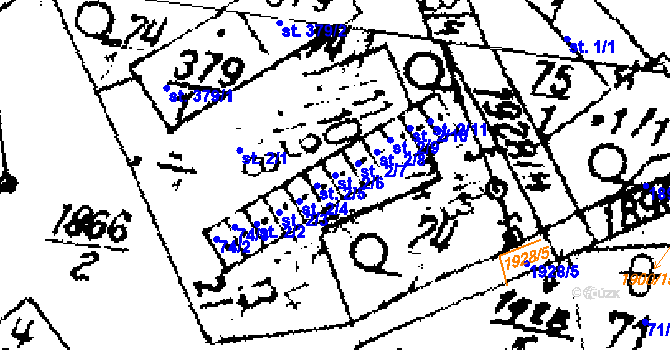 Parcela st. 2/6 v KÚ Přerov nad Labem, Katastrální mapa