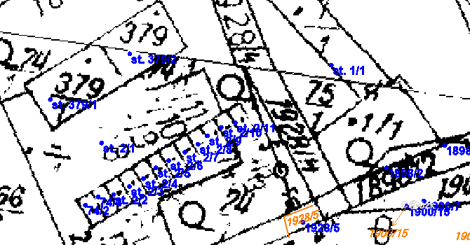 Parcela st. 2/11 v KÚ Přerov nad Labem, Katastrální mapa