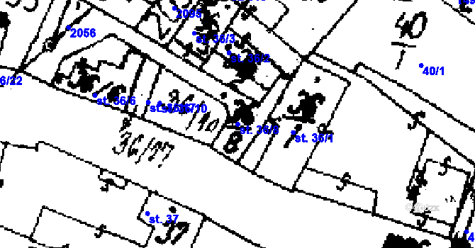 Parcela st. 36/8 v KÚ Přerov nad Labem, Katastrální mapa