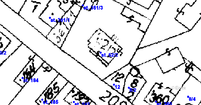 Parcela st. 52/2 v KÚ Přerov nad Labem, Katastrální mapa
