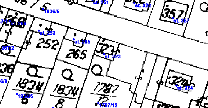 Parcela st. 323 v KÚ Přerov nad Labem, Katastrální mapa