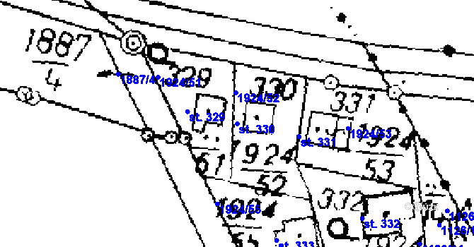 Parcela st. 330 v KÚ Přerov nad Labem, Katastrální mapa