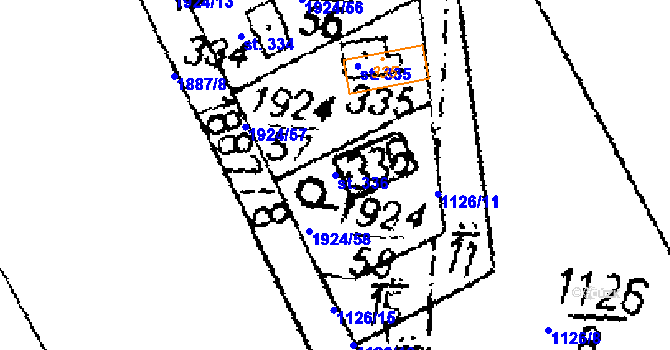 Parcela st. 336 v KÚ Přerov nad Labem, Katastrální mapa