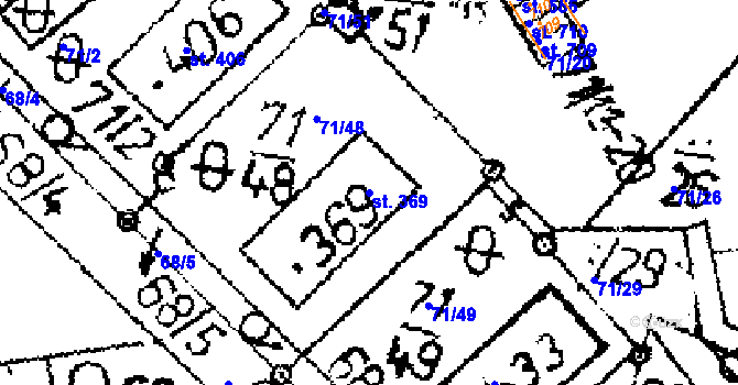 Parcela st. 369 v KÚ Přerov nad Labem, Katastrální mapa
