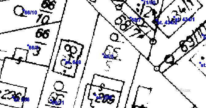Parcela st. 66/5 v KÚ Přerov nad Labem, Katastrální mapa