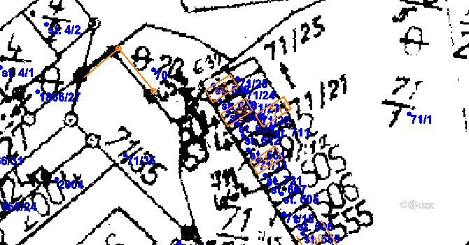 Parcela st. 71/8 v KÚ Přerov nad Labem, Katastrální mapa