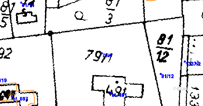 Parcela st. 79/1 v KÚ Přerov nad Labem, Katastrální mapa