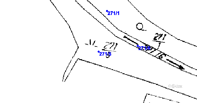 Parcela st. 271/5 v KÚ Přerov nad Labem, Katastrální mapa
