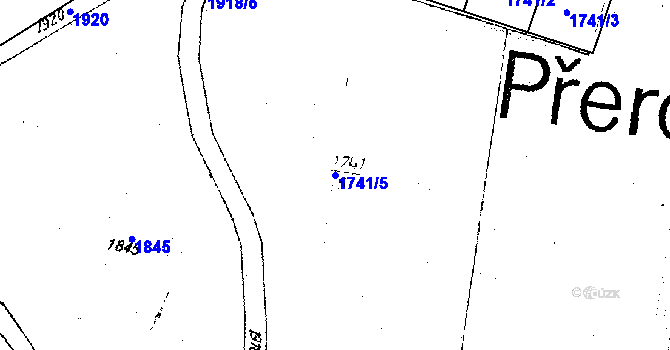 Parcela st. 1741/5 v KÚ Přerov nad Labem, Katastrální mapa