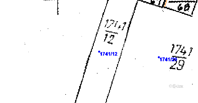 Parcela st. 1741/12 v KÚ Přerov nad Labem, Katastrální mapa