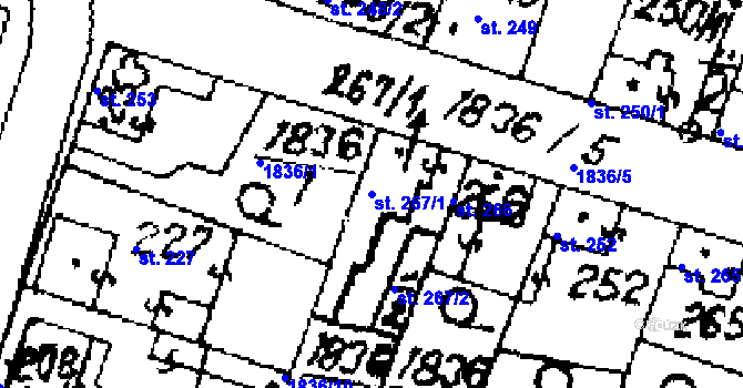 Parcela st. 267/1 v KÚ Přerov nad Labem, Katastrální mapa