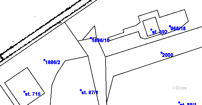 Parcela st. 968/20 v KÚ Přerov nad Labem, Katastrální mapa