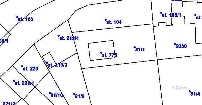 Parcela st. 776 v KÚ Přerov nad Labem, Katastrální mapa